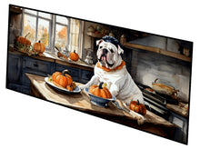 Load image into Gallery viewer, English Bulldog Fall Kitchen Pumpkins Runner Mat 28x58