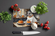 Load image into Gallery viewer, English Bulldog Fall Kitchen Pumpkins Glass Cutting Boards – Durable, Decorative Kitchen Art Large
