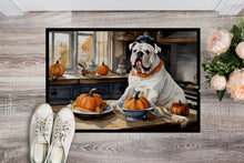 Load image into Gallery viewer, English Bulldog Fall Kitchen Pumpkins Doormat -  18x27 Decorative Floor Mat – Indoor/Outdoor Rug