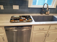 Load image into Gallery viewer, English Bulldog Fall Kitchen Pumpkins Dish Drying Mat