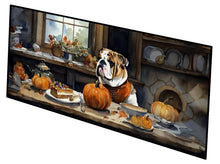 Load image into Gallery viewer, English Bulldog Fall Kitchen Pumpkins Runner Mat 28x58