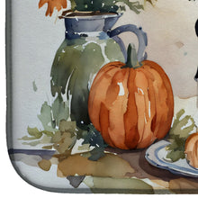 Load image into Gallery viewer, English Bulldog Fall Kitchen Pumpkins Dish Drying Mat