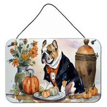 Load image into Gallery viewer, English Bulldog Fall Kitchen Pumpkins Wall or Door Hanging Prints