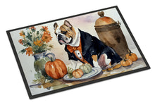 Load image into Gallery viewer, English Bulldog Fall Kitchen Pumpkins Doormat -  18x27 Decorative Floor Mat – Indoor/Outdoor Rug