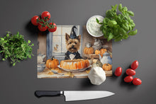 Load image into Gallery viewer, Cairn Terrier Fall Kitchen Pumpkins Glass Cutting Boards – Durable, Decorative Kitchen Art Large