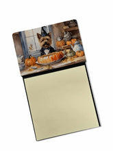 Load image into Gallery viewer, Cairn Terrier Fall Kitchen Pumpkins Sticky Note Holder- Refiilable Desk Accessory Note Pad