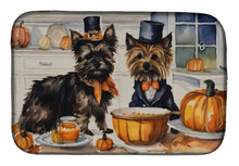 Load image into Gallery viewer, Cairn Terrier Fall Kitchen Pumpkins Dish Drying Mat