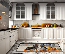 Load image into Gallery viewer, Cairn Terrier Fall Kitchen Pumpkins Runner Mat 28x58