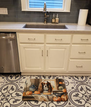Load image into Gallery viewer, Cavalier Spaniel Fall Kitchen Pumpkins Memory Foam Kitchen Mat