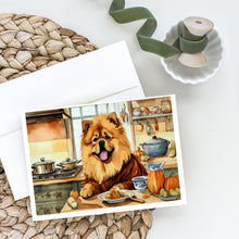 Load image into Gallery viewer, Chow Chow Fall Kitchen Pumpkins Greeting Cards -  Blank Note Cards – 8-Pack of Artist-Designed Cards with Envelopes