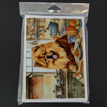 Load image into Gallery viewer, Chow Chow Fall Kitchen Pumpkins Greeting Cards -  Blank Note Cards – 8-Pack of Artist-Designed Cards with Envelopes