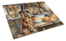 Load image into Gallery viewer, Cocker Spaniel Fall Kitchen Pumpkins Glass Cutting Boards – Durable, Decorative Kitchen Art Large