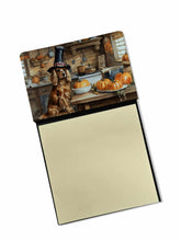 Load image into Gallery viewer, Cocker Spaniel Fall Kitchen Pumpkins Sticky Note Holder- Refiilable Desk Accessory Note Pad
