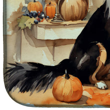 Load image into Gallery viewer, Collie Fall Kitchen Pumpkins Dish Drying Mat