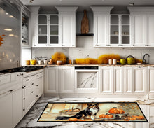 Load image into Gallery viewer, Collie Fall Kitchen Pumpkins Runner Mat 28x58