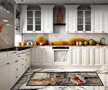 Load image into Gallery viewer, Corgi Fall Kitchen Pumpkins Runner Mat 28x58
