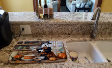Load image into Gallery viewer, Coton De Tulear Fall Kitchen Pumpkins Dish Drying Mat