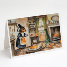 Load image into Gallery viewer, Dachshund Fall Kitchen Pumpkins Greeting Cards -  Blank Note Cards – 8-Pack of Artist-Designed Cards with Envelopes