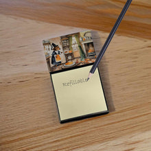 Load image into Gallery viewer, Dachshund Fall Kitchen Pumpkins Sticky Note Holder- Refiilable Desk Accessory Note Pad