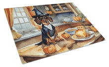 Load image into Gallery viewer, Dachshund Fall Kitchen Pumpkins Glass Cutting Boards – Durable, Decorative Kitchen Art Large