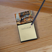 Load image into Gallery viewer, Dachshund Fall Kitchen Pumpkins Sticky Note Holder- Refiilable Desk Accessory Note Pad