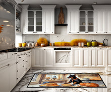 Load image into Gallery viewer, Doberman Pinscher Fall Kitchen Pumpkins Runner Mat 28x58