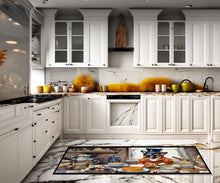 Load image into Gallery viewer, French Bulldog Fall Kitchen Pumpkins Runner Mat 28x58