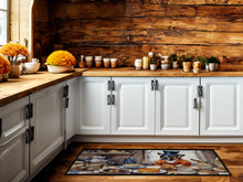 Load image into Gallery viewer, French Bulldog Fall Kitchen Pumpkins Runner Mat 28x58