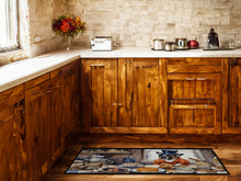 Load image into Gallery viewer, French Bulldog Fall Kitchen Pumpkins Runner Mat 28x58