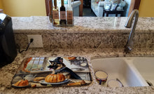 Load image into Gallery viewer, German Shepherd Fall Kitchen Pumpkins Dish Drying Mat