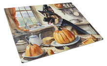 Load image into Gallery viewer, German Shepherd Fall Kitchen Pumpkins Glass Cutting Boards – Durable, Decorative Kitchen Art Large