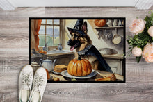Load image into Gallery viewer, German Shepherd Fall Kitchen Pumpkins Doormat -  18x27 Decorative Floor Mat – Indoor/Outdoor Rug