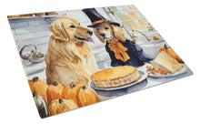 Load image into Gallery viewer, Golden Retriever Fall Kitchen Pumpkins Glass Cutting Boards – Durable, Decorative Kitchen Art Large