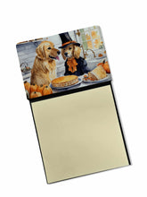 Load image into Gallery viewer, Golden Retriever Fall Kitchen Pumpkins Sticky Note Holder- Refiilable Desk Accessory Note Pad