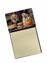 Load image into Gallery viewer, Golden Retriever Fall Kitchen Pumpkins Sticky Note Holder- Refiilable Desk Accessory Note Pad