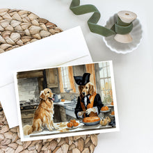 Load image into Gallery viewer, Golden Retriever Fall Kitchen Pumpkins Greeting Cards -  Blank Note Cards – 8-Pack of Artist-Designed Cards with Envelopes