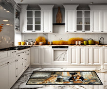 Load image into Gallery viewer, Golden Retriever Fall Kitchen Pumpkins Runner Mat 28x58