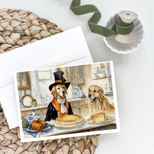 Load image into Gallery viewer, Golden Retriever Fall Kitchen Pumpkins Greeting Cards -  Blank Note Cards – 8-Pack of Artist-Designed Cards with Envelopes