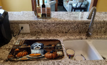 Load image into Gallery viewer, Havanese Fall Kitchen Pumpkins Dish Drying Mat
