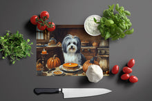Load image into Gallery viewer, Havanese Fall Kitchen Pumpkins Glass Cutting Boards – Durable, Decorative Kitchen Art Large