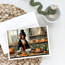 Load image into Gallery viewer, Irish Setter Fall Kitchen Pumpkins Greeting Cards -  Blank Note Cards – 8-Pack of Artist-Designed Cards with Envelopes