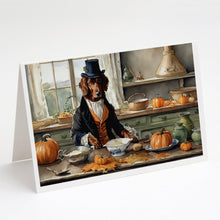 Load image into Gallery viewer, Irish Setter Fall Kitchen Pumpkins Greeting Cards -  Blank Note Cards – 8-Pack of Artist-Designed Cards with Envelopes