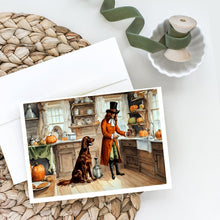 Load image into Gallery viewer, Irish Setter Fall Kitchen Pumpkins Greeting Cards -  Blank Note Cards – 8-Pack of Artist-Designed Cards with Envelopes
