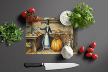 Load image into Gallery viewer, Italian Greyhound Fall Kitchen Pumpkins Glass Cutting Boards – Durable, Decorative Kitchen Art Large