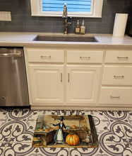 Load image into Gallery viewer, Italian Greyhound Fall Kitchen Pumpkins Memory Foam Kitchen Mat