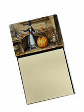 Load image into Gallery viewer, Italian Greyhound Fall Kitchen Pumpkins Sticky Note Holder- Refiilable Desk Accessory Note Pad