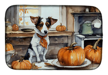 Load image into Gallery viewer, Jack Russell Terrier Fall Kitchen Pumpkins Dish Drying Mat