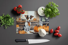 Load image into Gallery viewer, Jack Russell Terrier Fall Kitchen Pumpkins Glass Cutting Boards – Durable, Decorative Kitchen Art Large