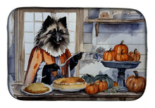 Load image into Gallery viewer, Keeshond Fall Kitchen Pumpkins Dish Drying Mat