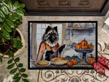 Load image into Gallery viewer, Keeshond Fall Kitchen Pumpkins Doormat -  18x27 Decorative Floor Mat – Indoor/Outdoor Rug